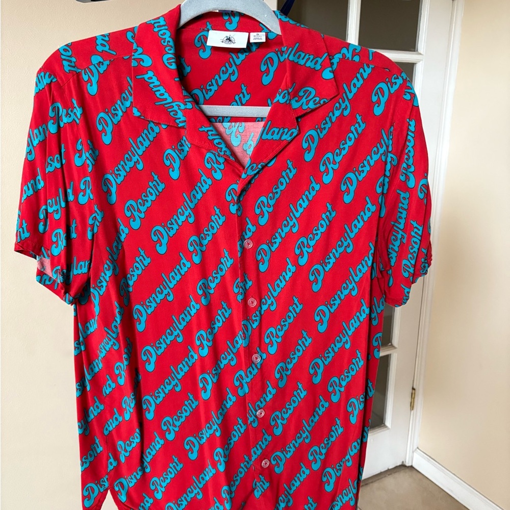 Disney Parks Red Button Down Shirt, small